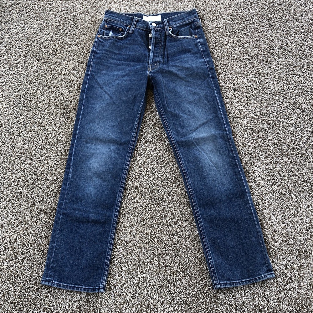 Mother Superior Jean Womens 26 The Tomcat Ankle Dirty Mary Wash Distressed Denim